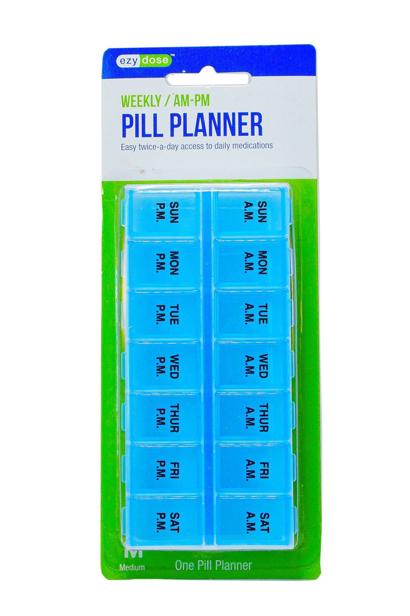EZY DOSE WEEKLY AM PM PILL PLANNER CONTAINER ORGANIZER BOX